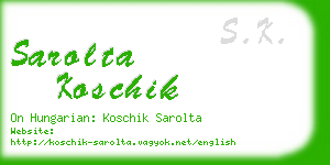 sarolta koschik business card